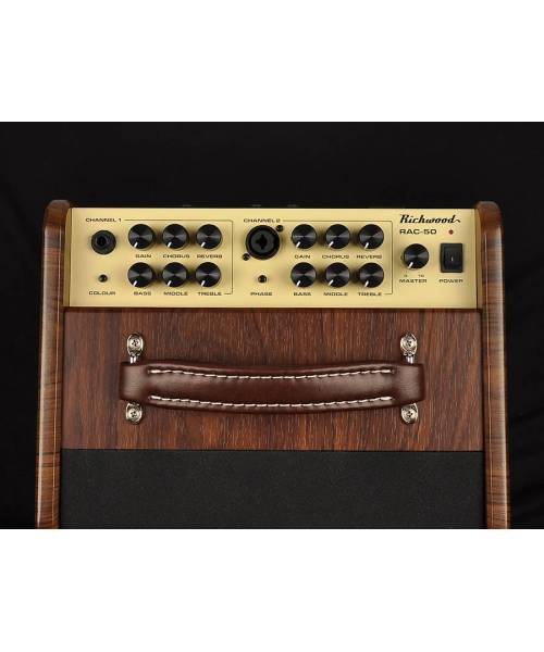 Richwood rac-50 amplificatore per chitarra acustica, 2 canali, 50w