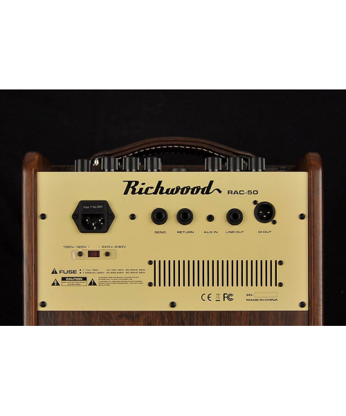 Richwood rac-50 amplificatore per chitarra acustica, 2 canali, 50w