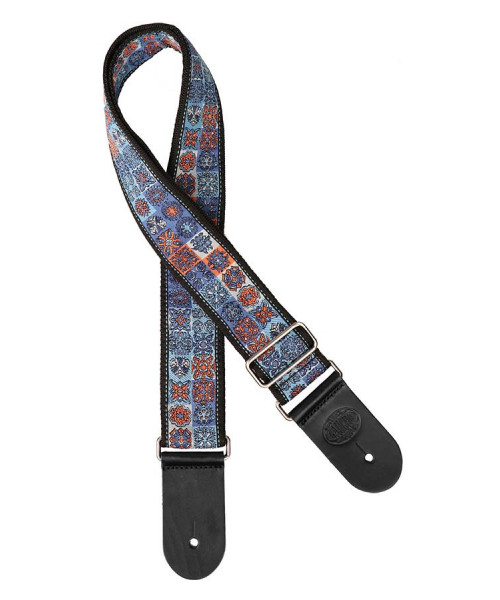 Guitar shoulder strap, in jacquard fabric, multicolor