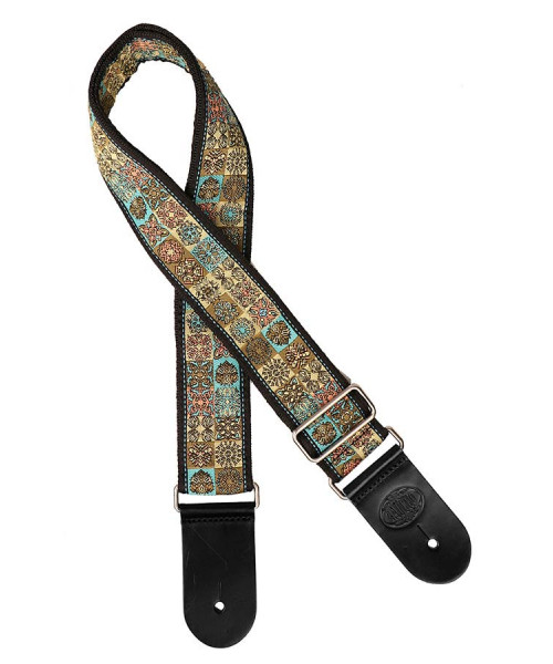 Guitar shoulder strap, in jacquard fabric, multicolor