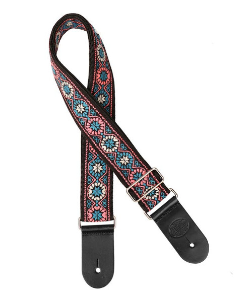 Guitar shoulder strap, in jacquard fabric, multicolor
