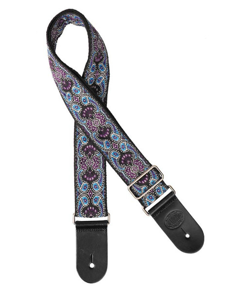 Guitar shoulder strap, in jacquard fabric, multicolor