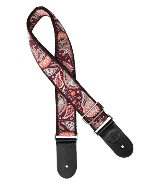 Guitar shoulder strap, in jacquard fabric, multicolor
