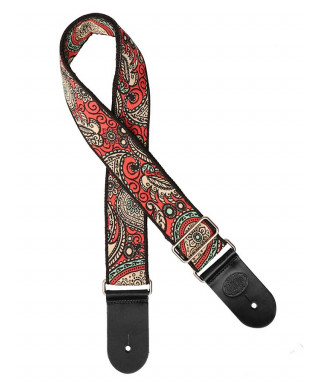 Guitar shoulder strap, in jacquard fabric, multicolor