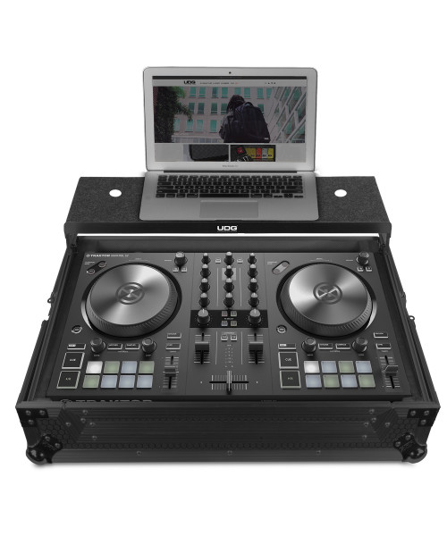 ULTIMATE FLIGHT CASE NI TRAKTOR KONTROL S2 MK3 BLACK PLUS (LAPTOP SHELF)