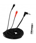 Spiral cable for Sennheiser HD 25 - 3.5m - black