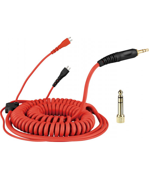 Deluxe spiral cable for Sennheiser HD 25 - 3.5m - Red