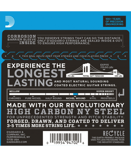 D'ADDARIO EXP115 COATED NICKEL 011-049