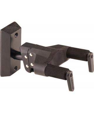 HCGSP Hercules-38WBK + Wall mount for guitar, black wooden base