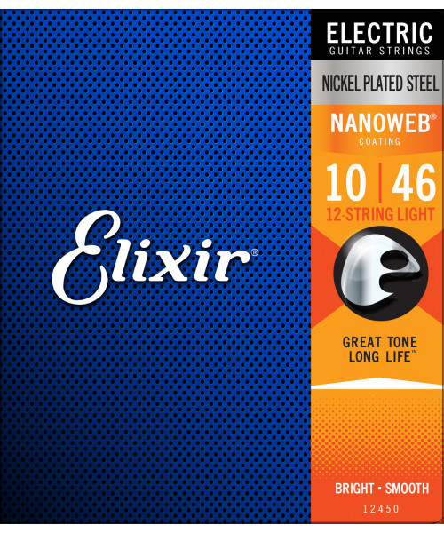 Elixir 12450 electric nickel plated steel nanoweb