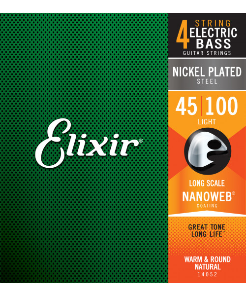 elixir 14052 electric bass nickel plated steel nanoweb