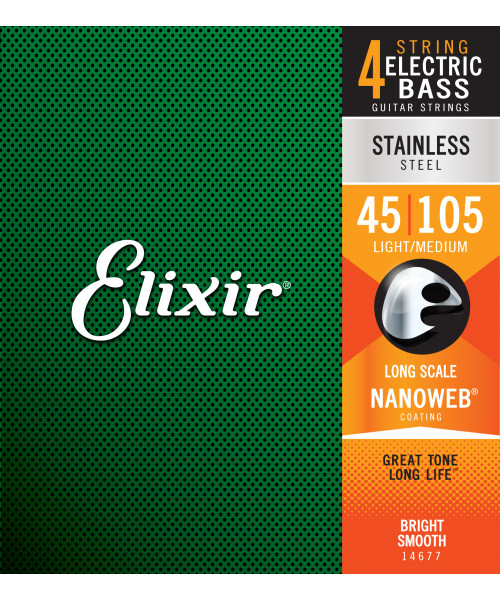 elixir 14677 electric bass stainless steel nanoweb