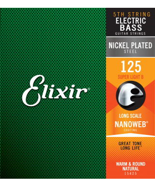 ELIXIR 15333 ELECTRIC BASS NICKEL PLATED STEEL NANOWEB