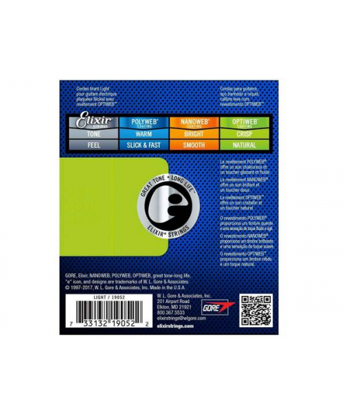 Elixir 19052 Electric Nickel Plated Steel OptiWeb