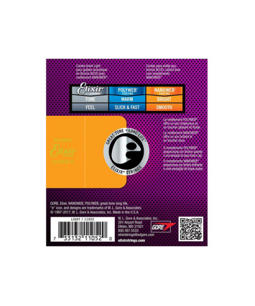 Elixir 11052 acoustic 80/20 bronze nanoweb