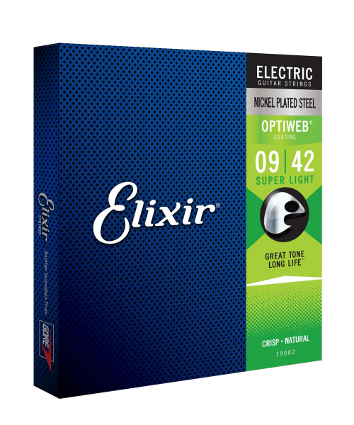 Elixir 19002 electric nickel plated steel optiweb