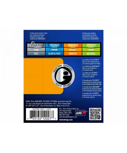 elixir 12027 electric nickel plated steel nanoweb