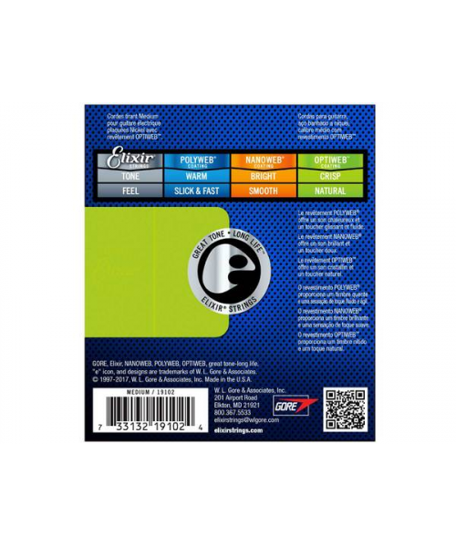 elixir 19102 electric nickel plated steel optiweb