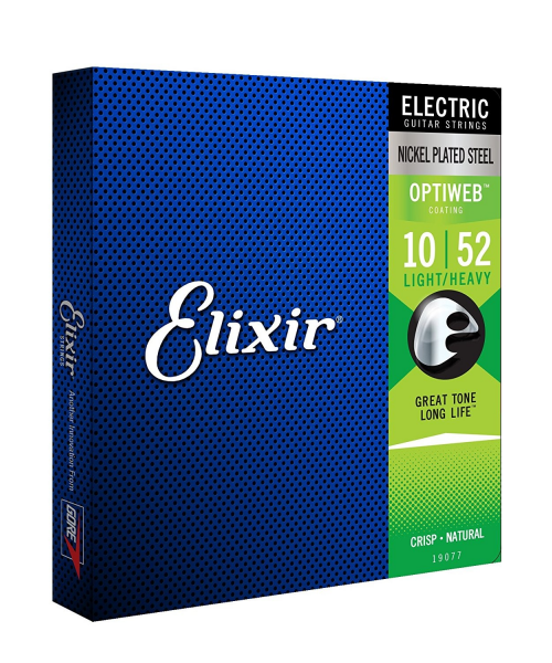 elixir 19077 optiweb nickel plated steel (010-052)