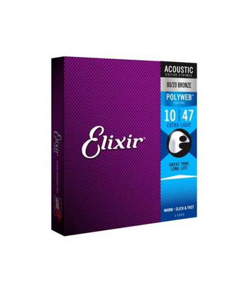elixir 11000 acoustic 80/20 bronze polyweb