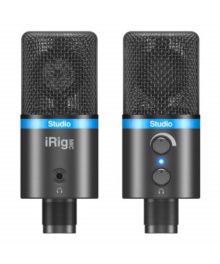 IK Multimedia Irig Mic Studio - Large diaphragm microphone for Android, iOS, PC and Mac systems - black