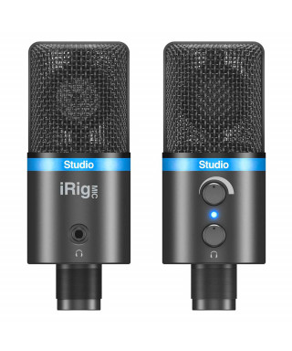 IK Multimedia iRig MIC Studio - Microfono a diaframma largo per sistemi Android, iOS, PC e MAC - nero