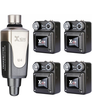 Xvive U4R4 IN-EAR MONITOR Sistema monitor wireless digitale a 4 ricevitori