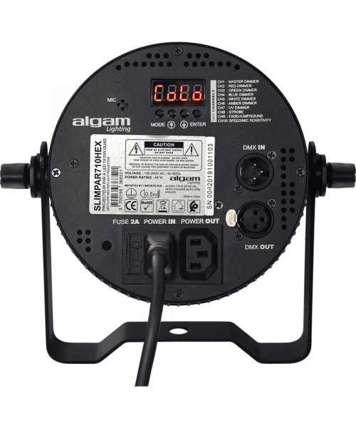 ALGAM LIGHTING Slimpar-710-Hex PAR Projector LED 7 x 10W RGBwau