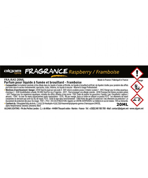 ALGAM LIGHTING FRA-RAS-20ML PROFUMO PER LIQUIDO DEL FUMO 20ML LAMPONE