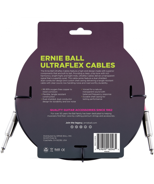 ERNIE BALL - 6044 Black 9 m spiral cable