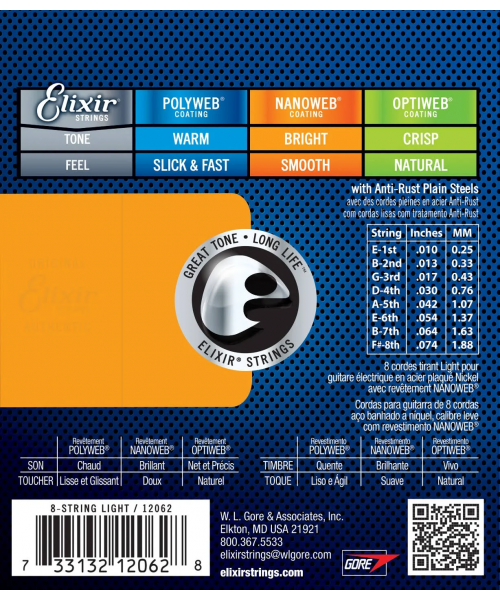 elixir 12062 Electric Nickel Plated Steel Nanoweb