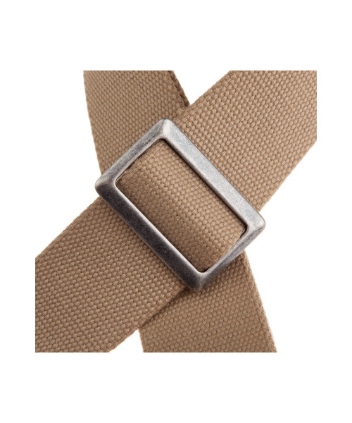 MAGRABO' Stripe SC Cotton Beige 5 cm terminali Core Nero, fibbia Recta Argento