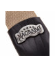 MAGRABO' Stripe SC Cotton Beige 5 cm terminali Core Nero, fibbia Recta Argento