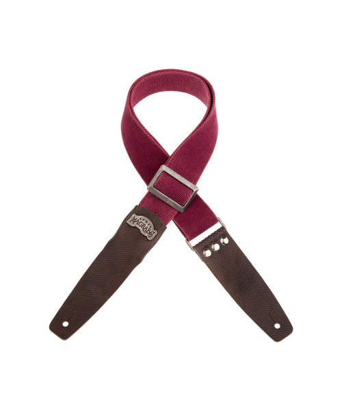 MAGRABO' Stripe SC Cotton Washed Bordeaux 5 cm terminali Twinkle Grigio, fibbia Recta Argento