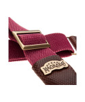 MAGRABO' Stripe sc cotton washed burgundy 5cm dark brown twinkle terminals, buckle rect brass