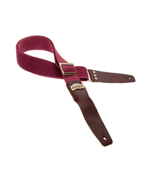 MAGRABO' Stripe SC Cotton Washed Bordeaux 5 cm terminali Twinkle Marrone scuro, fibbia Recta Ottone