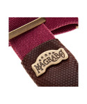 MAGRABO' Stripe sc cotton washed burgundy 5cm dark brown twinkle terminals, buckle rect brass