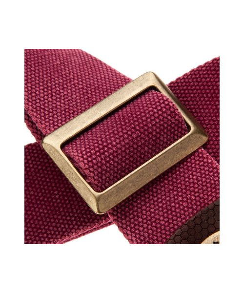 MAGRABO' Stripe sc cotton washed burgundy 5cm dark brown twinkle terminals, buckle rect brass