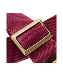 MAGRABO' Stripe sc cotton washed burgundy 5cm dark brown twinkle terminals, buckle rect brass