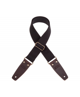 MAGRABO' Stripe SC Entry Black 5cm Dark Brown Terminals Antique Brass Buckle