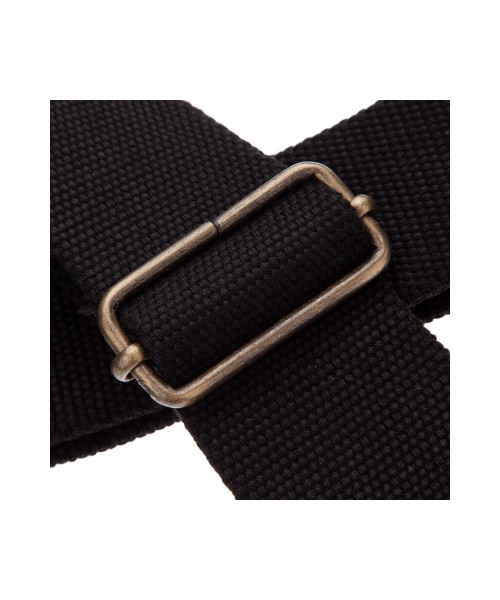 MAGRABO' Stripe SC Entry Black 5cm Dark Brown Terminals Antique Brass Buckle