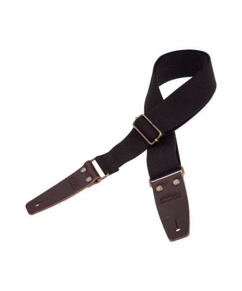 MAGRABO' Stripe SC Entry Nero 5 cm terminali Marrone Scuro fibbia Ottone Antico