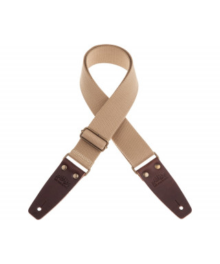 MAGRABO' Stripe SC Entry Beige 5cm Dark Brown Terminals Antique Brass Buckle