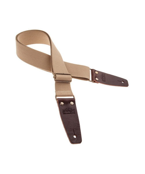 MAGRABO' Stripe SC Entry Beige 5 cm terminali Marrone Scuro fibbia Ottone Antico