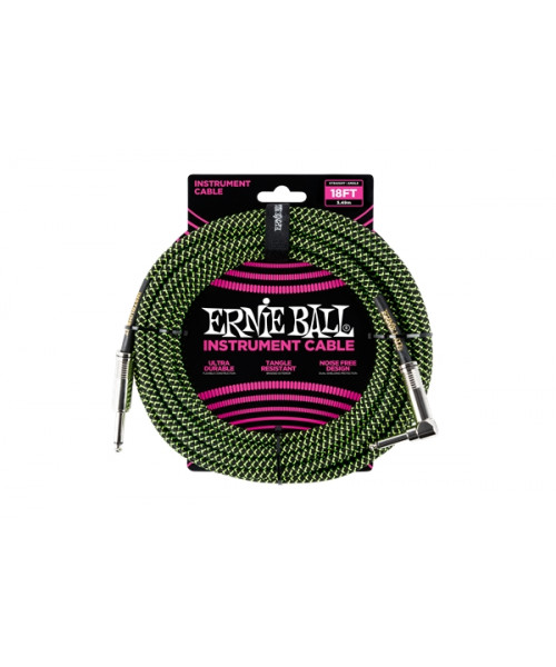 Ernie Ball 6082 Cavo Braided Black/Green 5,49 m