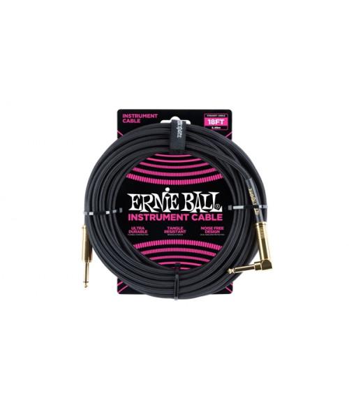 Ernie Ball 6086 Cavo Braided Black Gold Tips 5,49 m