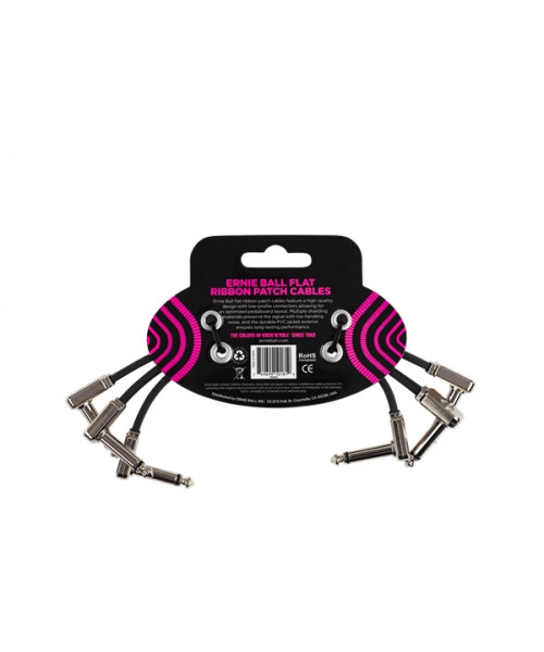 Ernie Ball 6221 Flat Ribbon Patch Cable 15,24 cm Pacco da 3