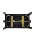BESPECO Opaque black velvet black adjustable bench