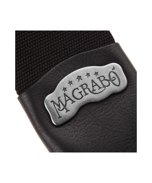MAGRABO' Stripe SC Cotton black 8 cm with black core terminals, buckle render silver