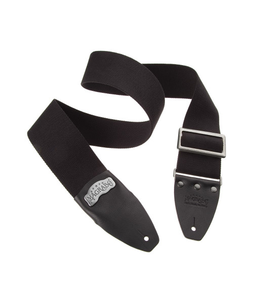 MAGRABO' Stripe SC Cotton black 8 cm with black core terminals, buckle render silver